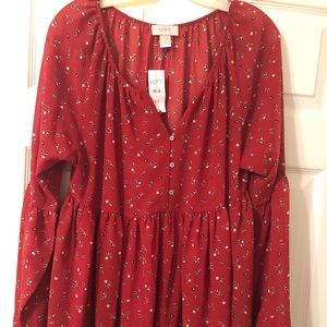 Loft brand, Red floral tunic